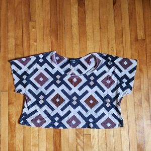 Brown and black with sparkle detail crop top